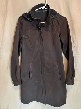 lululemon athletica Black Long Hooded Trench